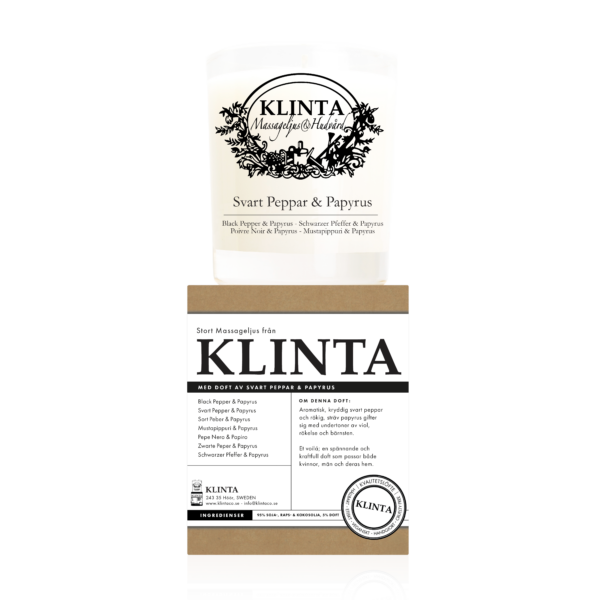 Massageljus 45h - Svart Peppar & Papyrus