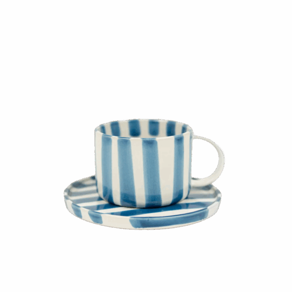 Monica kopp med fat - Blå