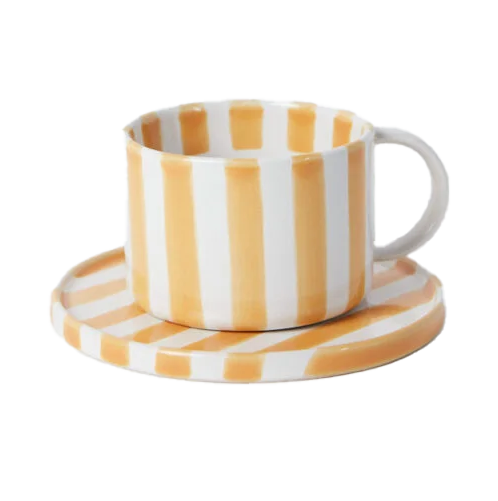 Monica kopp med fat - Gul