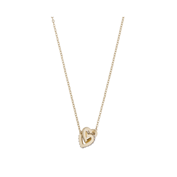 Connected pendant neck heart 42  42cm g/clear