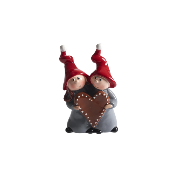 Nissar med julhjärta, H.10cm