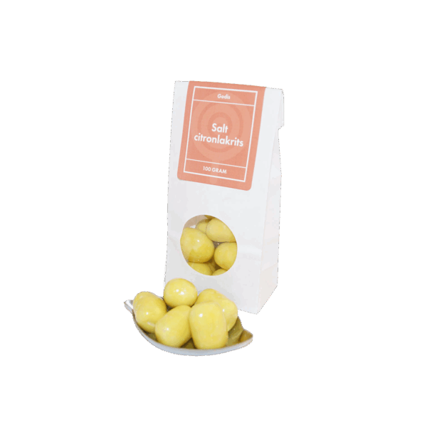 Salt citronlakrits i påse