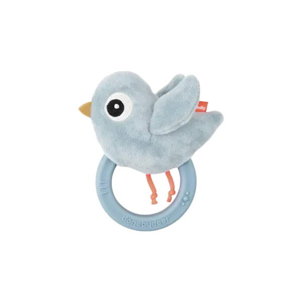 Sensory rattle w/teether Birdee Blue