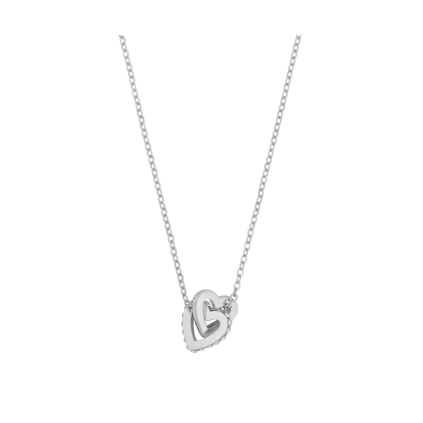 Connected pendant neck heart 42cm s/clear