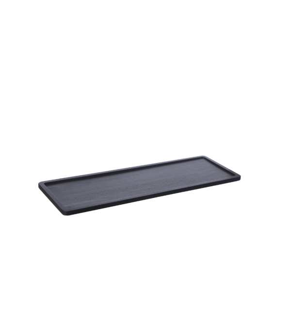 Träbricka 15x45 cm - Svart