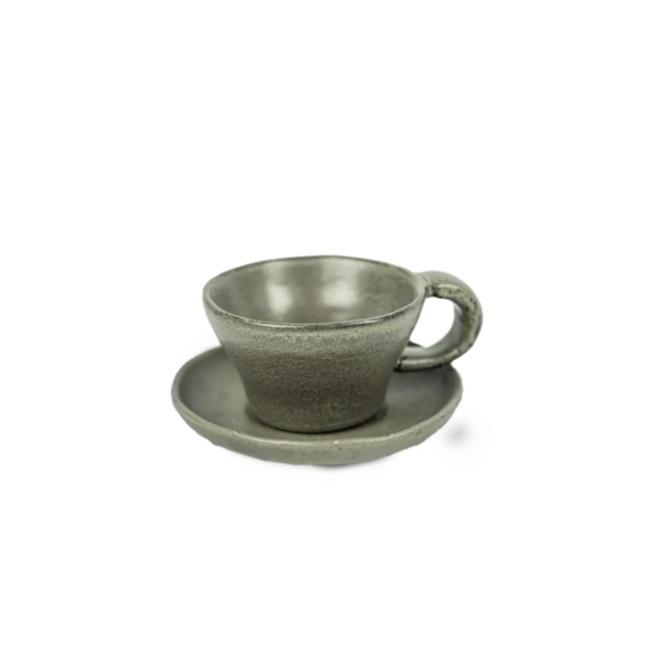 Tuva kopp med fat - Taupe