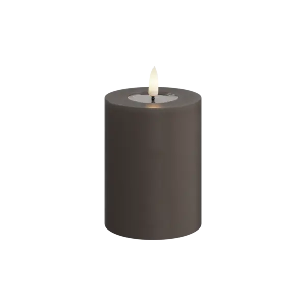 Blockljus 7,5x10 cm - Mocca