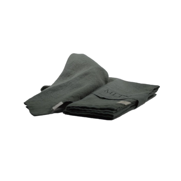 Servett LIN, 2pack, 100% Linne, 43x43cm - Skogsgrön