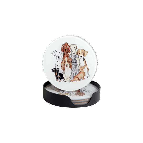 Glasunderlägg hund  Ø10cm