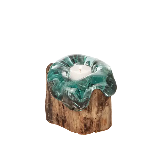 GLASLYKTA PÅ TRÄDROT 12X11CM