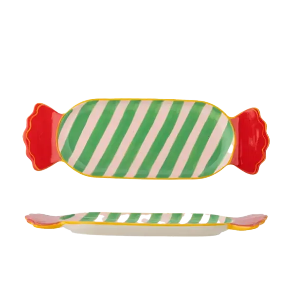Caramella Serveringsfad, Grøn, Stentøj