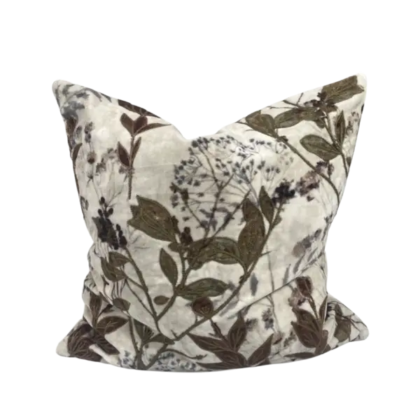 CUSHION COVER LEAFS VELVET