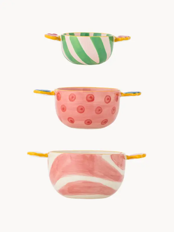 Caramella Skål, Rosa, Stentøj 3-pack