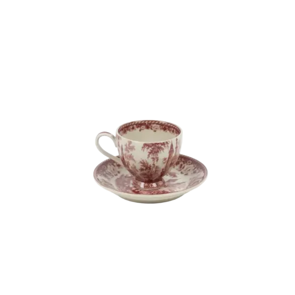 Estelle espressokopp med fat - Röd