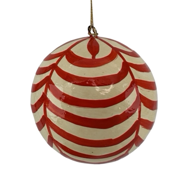 HANDPAINTED ORNAMENT BIRK RED