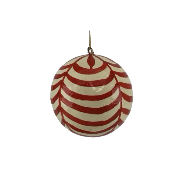 HANDPAINTED ORNAMENT BIRK RED