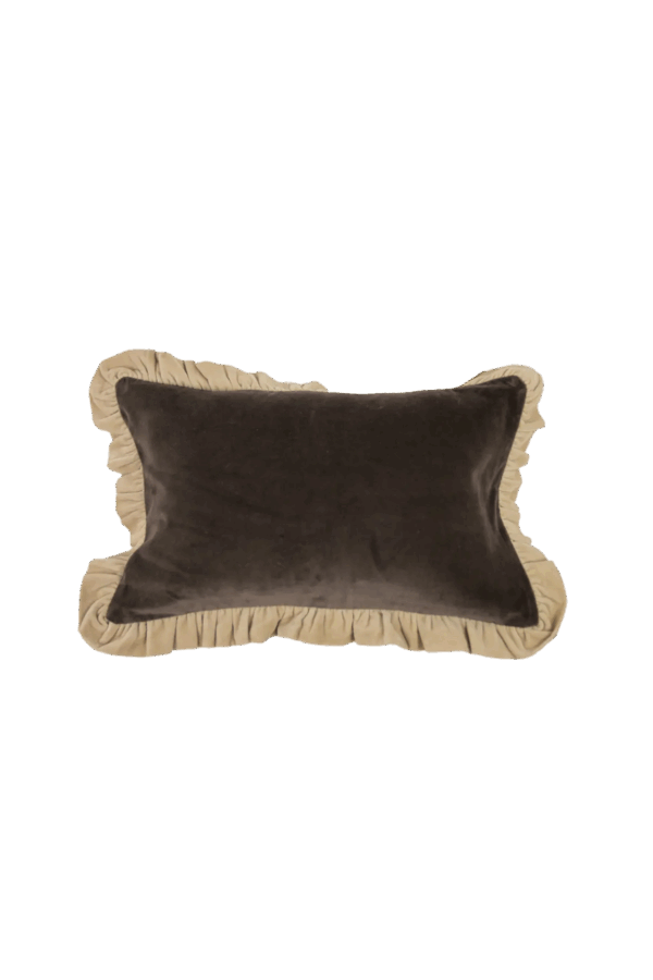 Doris kuddfodral 30x50cm - Taupe/benvit