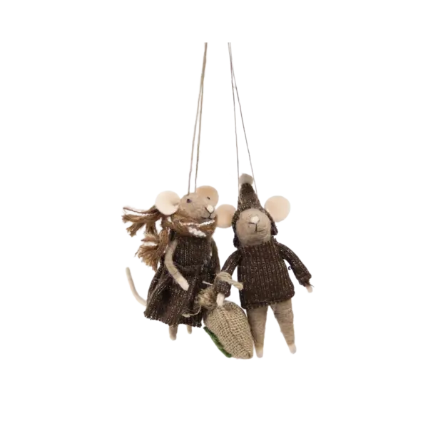 Möss 2-pack - Gråbruna julklappssäck