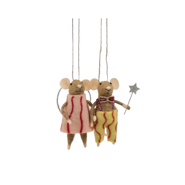 Möss 2-pack - Beige Silverringar