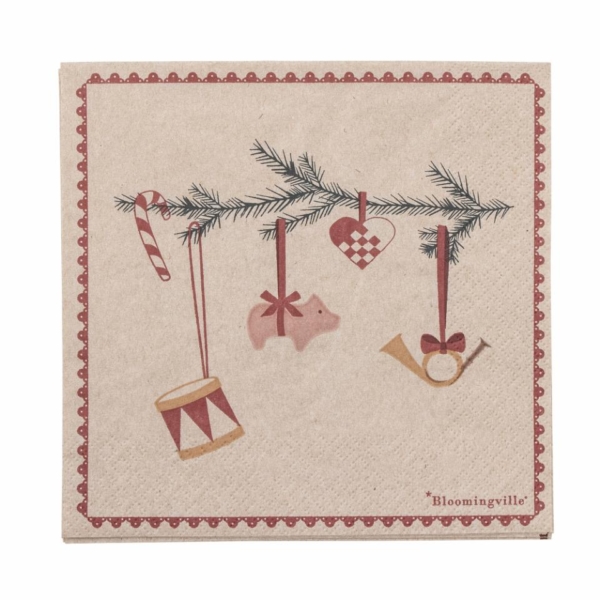 Yule Serviet, Rød, FSC® Recycled, Papir