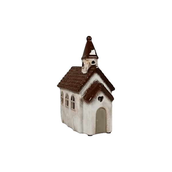 Ceramic house for T-light, Church