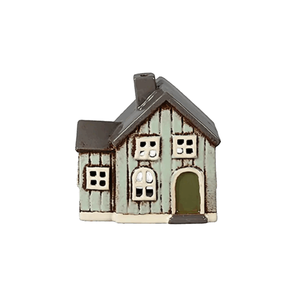 Keramikhus Blå, H 12cm, W 13cm, D 7cm