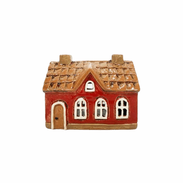 House for T-light, H 11cm, Red
