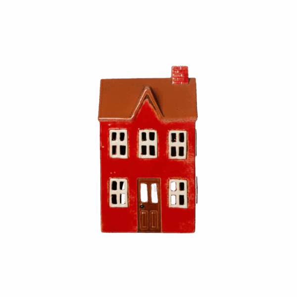 RED HOUSE F/T-LIGHT, H 21,5CM, W 13CM, D 9CM, Red