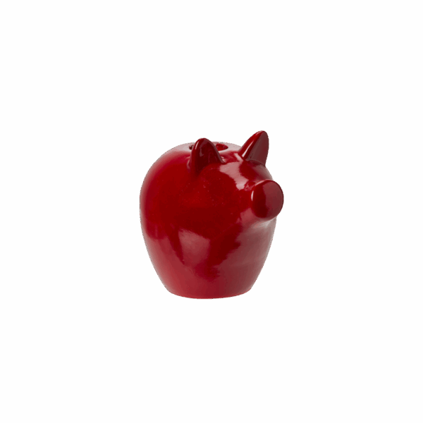 KIM Ljusstake Röd Vitmelerad 9x8x9cm