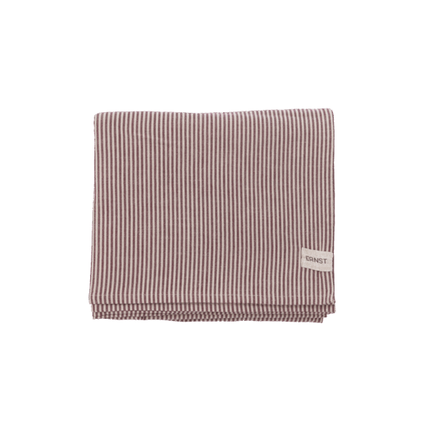 Duk 145x300 randig röd/beige