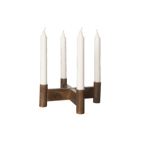 Adventsljusstake d22 h8 mörkt trä