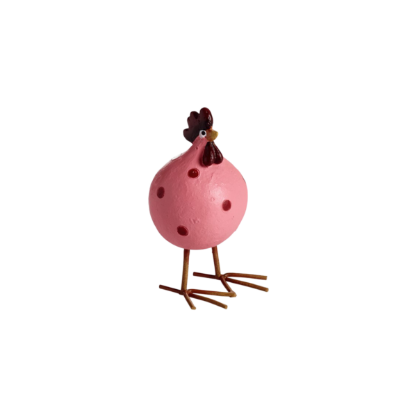 Höna Poppy på ben, rosa H.7,6cm