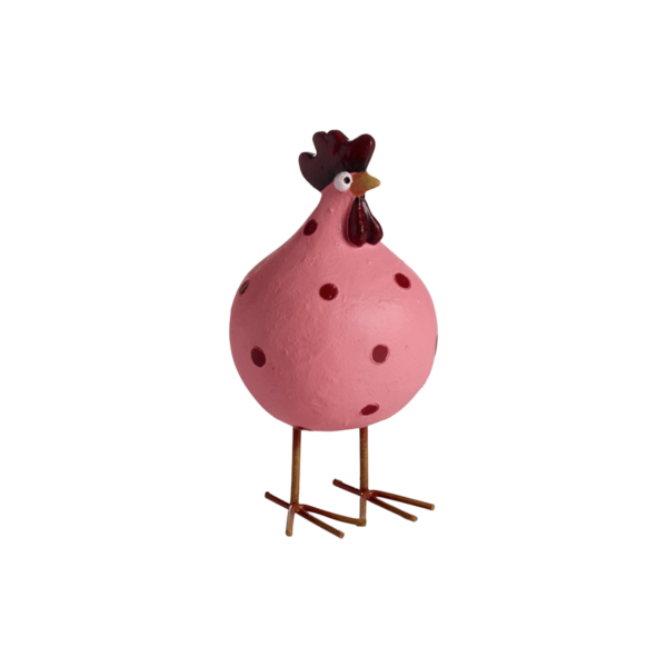 Höna Poppy på ben, rosa H.12,5cm
