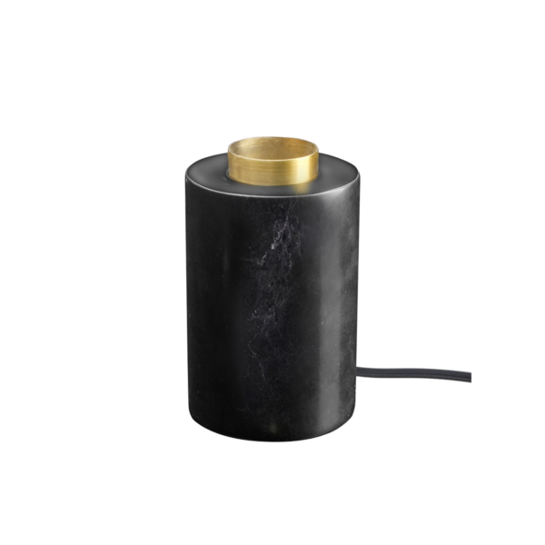 Marble lampfot svart/mässing silk matt