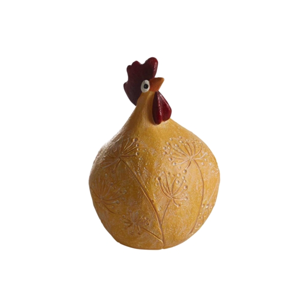 Höna Flores gul, H.9,6cm