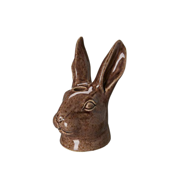 PAULA Kanin Ljusstake Brunmelerad 11x12x19cm