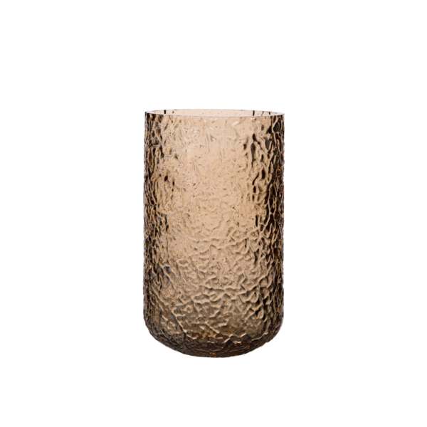 Ljuslykta/Vas mönstrad d9 h15 cm bärnsten