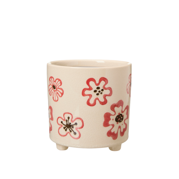 RAKEL Kruka Vit/Röd Medium 14x14