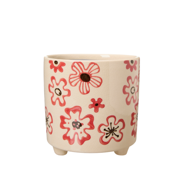 RAKEL Kruka Vit/Röd Large 18x18