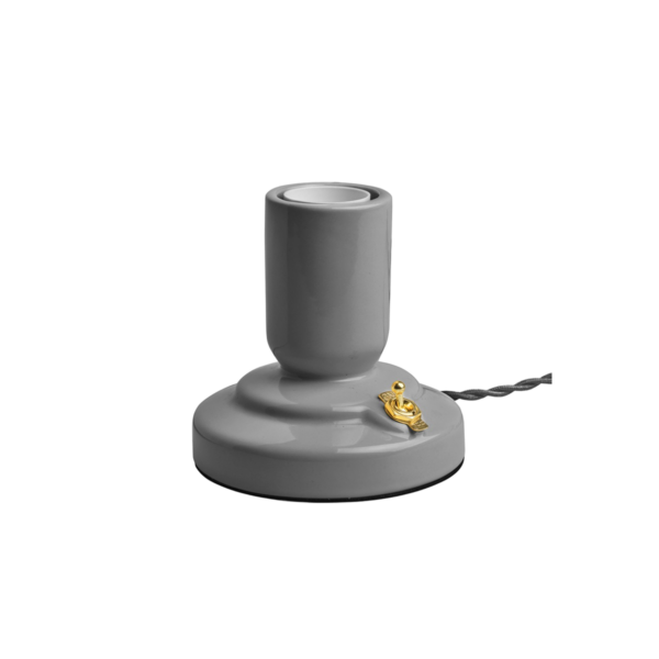 Retro bordsfot porslin grå