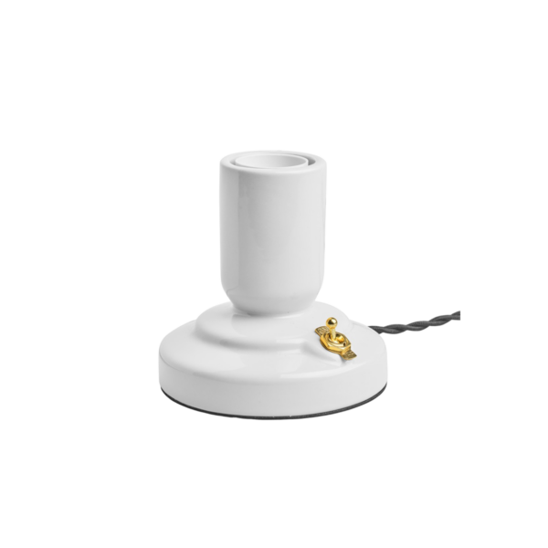 Retro bordsfot porslin vit E27 max25W 120x120mm