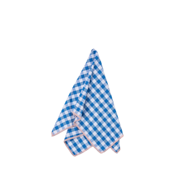 SERVETT Rutig Blå/Rosa