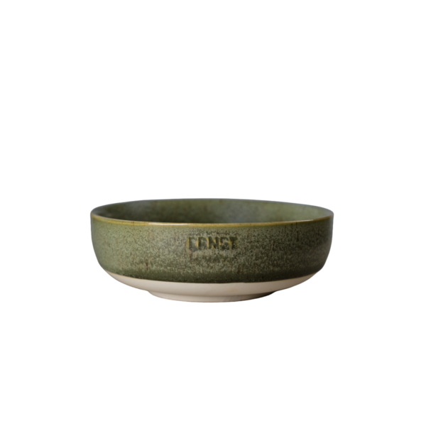 Skål d14 h4,5 grön/natur botten