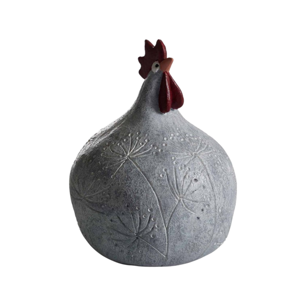 Höna Flores vit, H.13cm