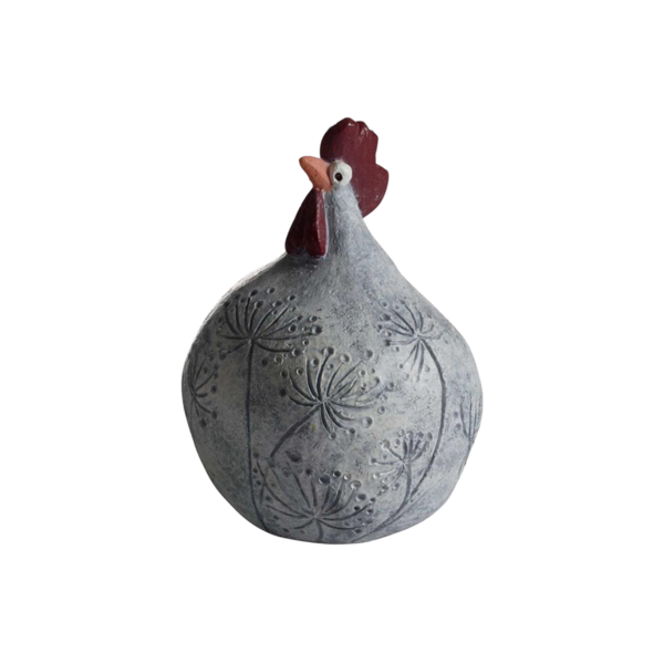 Höna Flores vit, H.9,6cm