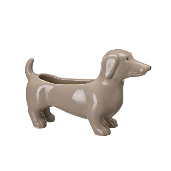 JACKY Hund Planterin Beige 28x9x17cm