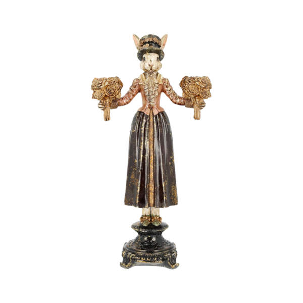 Ljusstake Fru Kanin Rosa