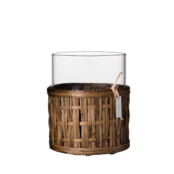 Lykta/vas d10 h12 cm Mörkbrun