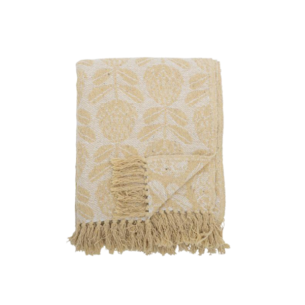 Pratello Throw, Yellow, Recycled Cotton 160x130 cm
