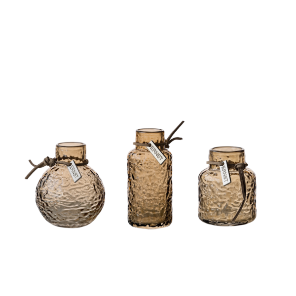 Glasvaser mönstrade bärnsten 3-pack